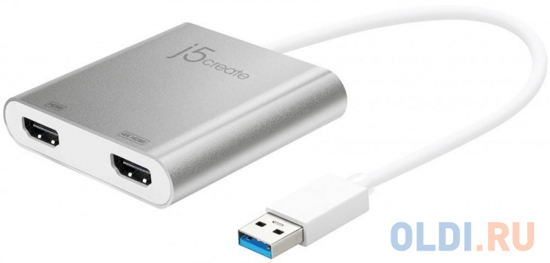 

Переходник j5create USB Type-A 3.0 на два HDMI.