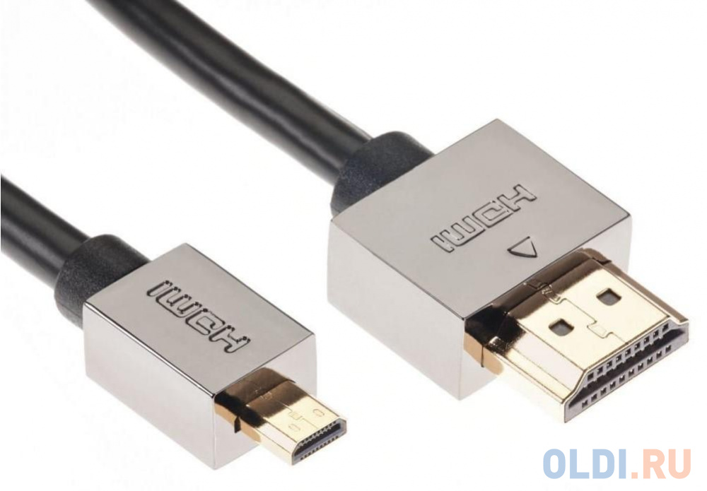 Кабель HDMI-19M --MicroHDMI-19M ver 2.0+3D/Ethernet,1.5m метал разъемы VCOM кабель microhdmi hdmi orient c395 19f 19m