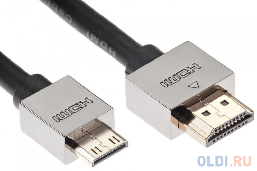 Кабель HDMI-19M --MiniHDMI-19M ver 2.0+3D/Ethernet,1.5m метал разъемы VCOM 