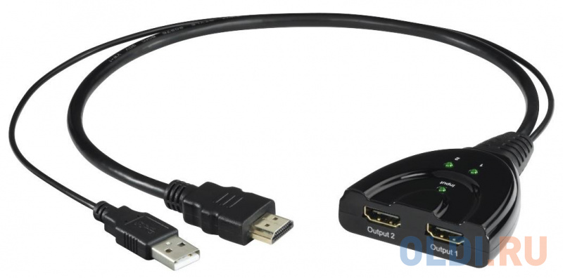 

Адаптер Hama Распределитель H-121776 00121776 HDMI USB 0.07м черный