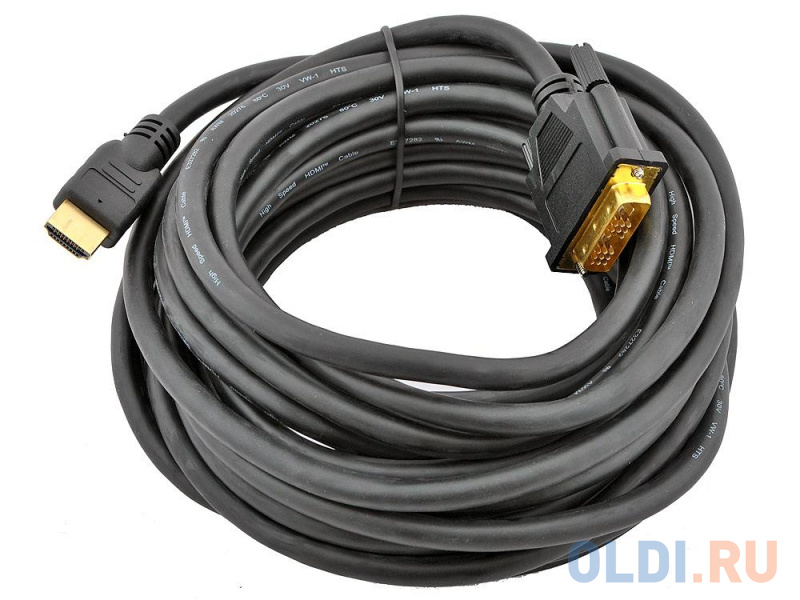 

Кабель HDMI-DVI 7.5м Gembird CC-HDMI-DVI-7.5MC экранированый