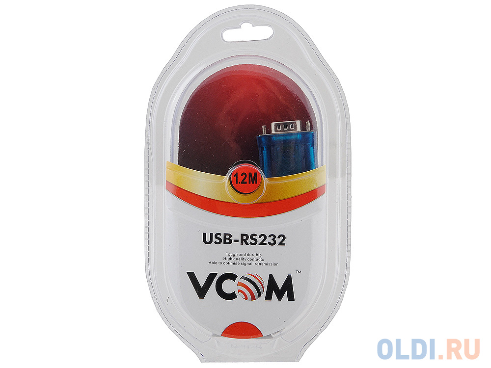 Кабель-переходник USB 2.0 AM-COM DB9M 1.2м VCOM Telecom VUS7050 на разъеме винты для крепежа к разъему с гайками