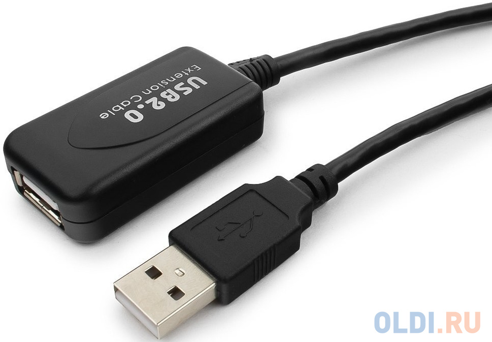 Cablexpert UAE016-BLACK Кабель удлинит. USB 2.0 активный AM/AF, 4.8м, черный, пакет Вид№2