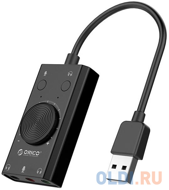 Адаптер USB Звуковая карта Orico SC2-BK (черный), от OLDI