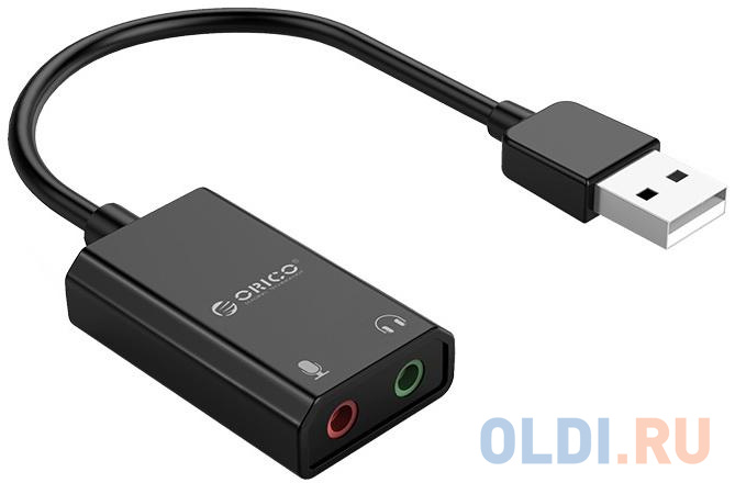 Адаптер USB Звуковая карта Orico SKT2 (черный), от OLDI