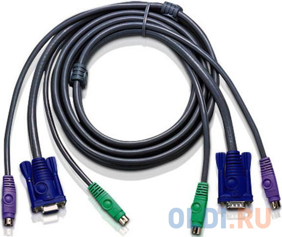 Кабель Aten 2L-1001P/C 1.8 m cable PS/2 to PS/2 кабель aten kvm cable 2l 5202p кабель для kvm 2 ps 2 m db15 m pc на sphd15 m kvm 1 8м
