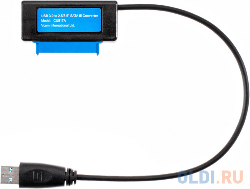 Кабель-адаптер USB3.0 ---SATA III 2.5/3,5"+SSD, правый угол, VCOM <CU817A> Кабель-адаптер USB3.0 ---SATA III 2.5/3,5"+SSD, правый угол, VCOM <CU817A> фото