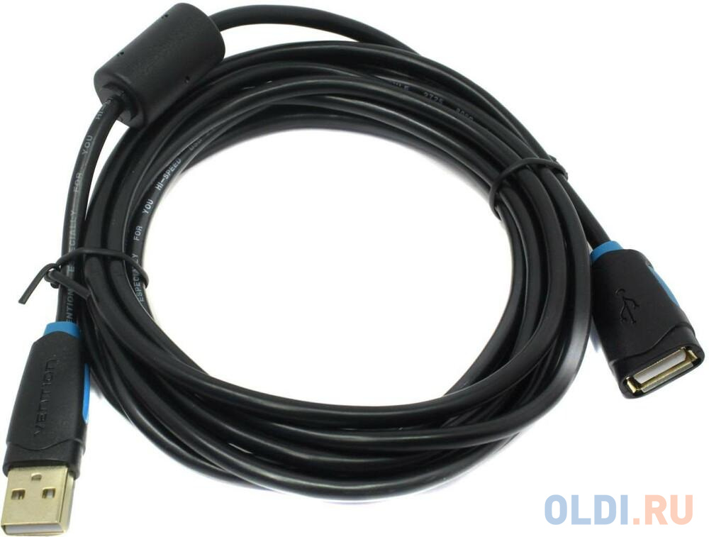 Кабель-удлинитель Vention USB 2.0 AM/AF - 3м Черный кабель удлинитель vention usb 2 0 am af 2м