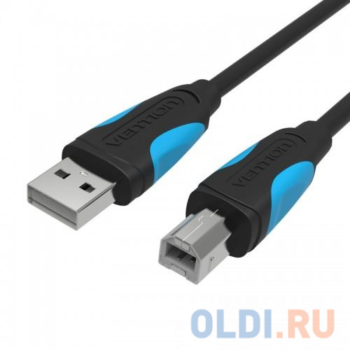 Кабель USB 2.0 AM-BM 1.0м Vention VAS-A16-B100 черный vention usb c to usb c 3 1 cable 1m cotton braided gray