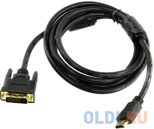 Кабель HDMI to DVI-D (19M -25M) 2м, 2 фильтра TV-COM