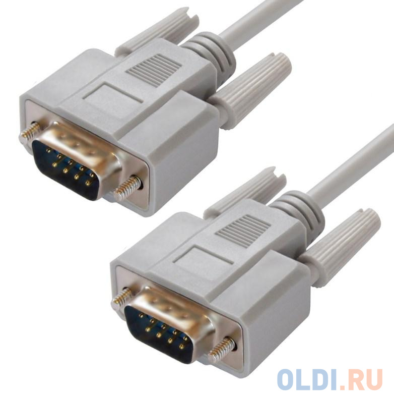 Greenconnect Кабель 3.0m 0-модемный COM RS-232 линковочный, DB9/DB9  9M/9M, серый, 30 AWG, GCR-DB902-3m