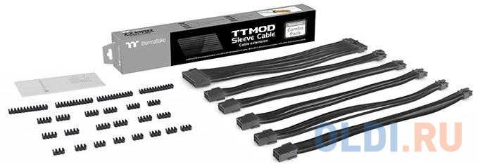 TTMod Sleeve Cable All Black AC-052-CN1NAN-A3 TtMod Sleeved Cable/ Black/ 300mm/ combo pack {10}, цвет черный