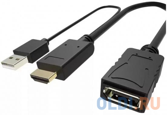 Кабель-переходник HDMI(M) +USB---> DP(F) 0.15m  4K*60Hz VCOM<CG599E> фото