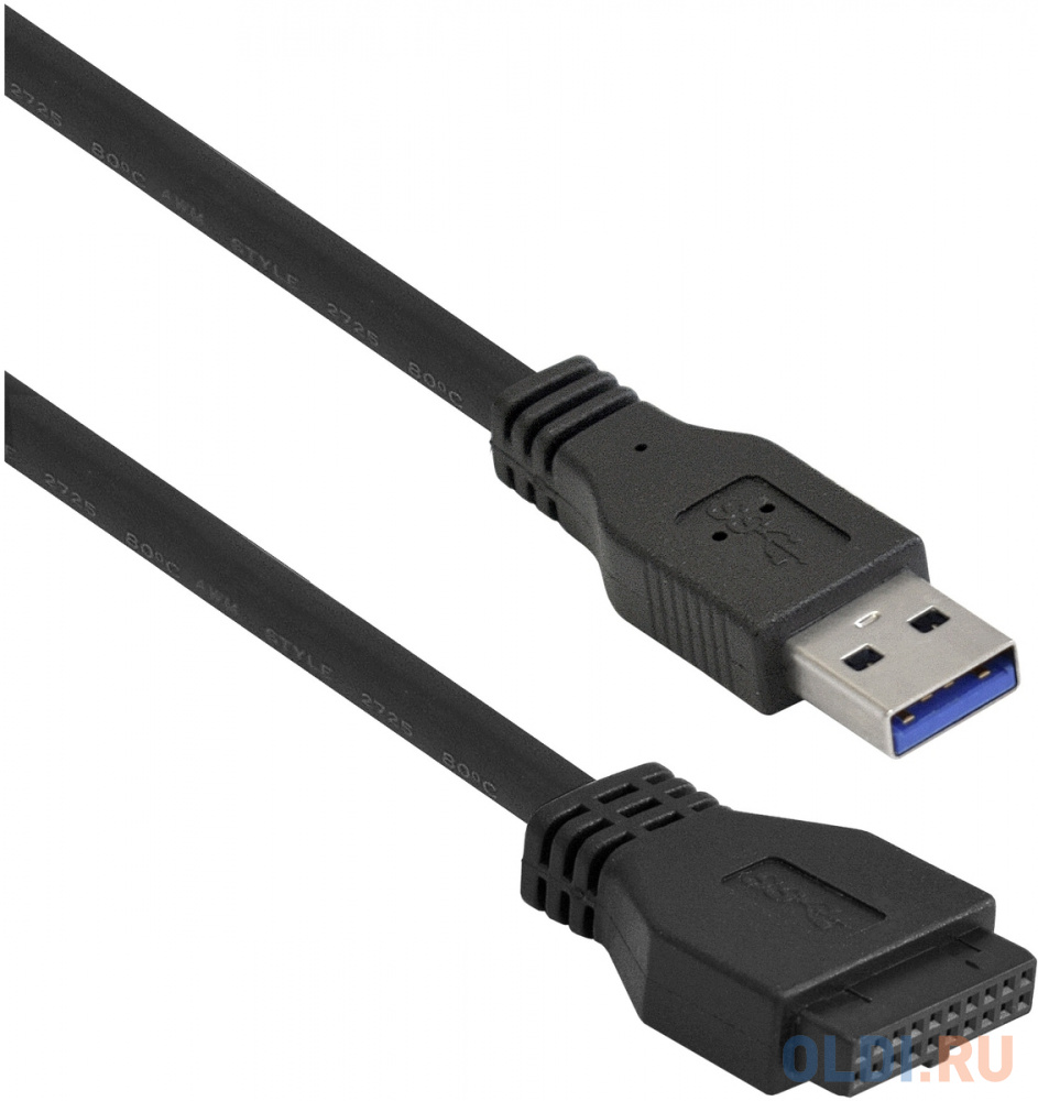 Планка USB на переднюю панель ExeGate U3H-625, 3,5&quot;, 4*USB3.0, черная, металл, подсоединение к мат. плате Вид№3