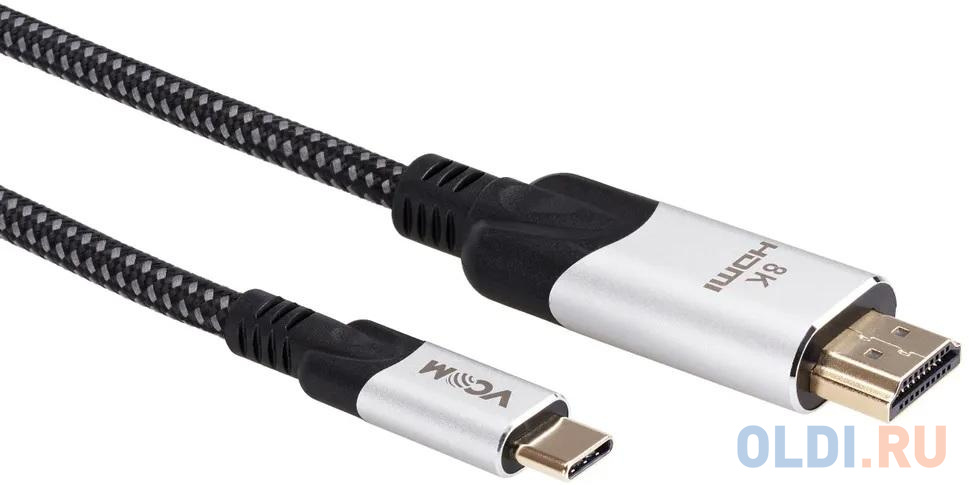 Кабель-адаптер USB 3.1 Type-Cm --> HDMI A(m) 8K@30Hz, 1.8m ,Alumi Shell,VCOM <CU423MCV-1.8M> кабель hdmi 19m m ver 2 1 8k 60 hz 0 5m vcom cg860 0 5m