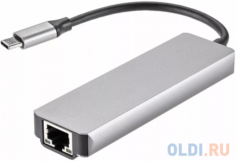 Адаптер USB 3.1 Type-Cm ->HDMI A(m) 4K@30Hz, RJ45, 2XUSB3.0, PD, iOpen <ACU435M> фото