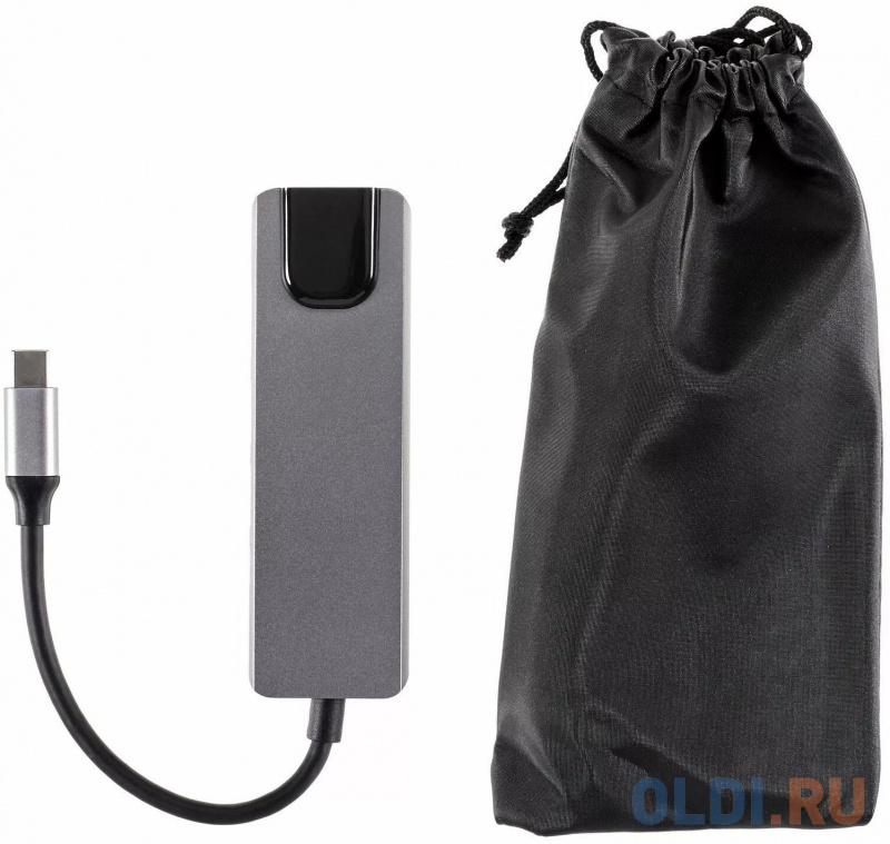Адаптер USB 3.1 Type-Cm ->HDMI A(m) 4K@30Hz, RJ45, 2XUSB3.0, PD, iOpen <ACU435M> фото