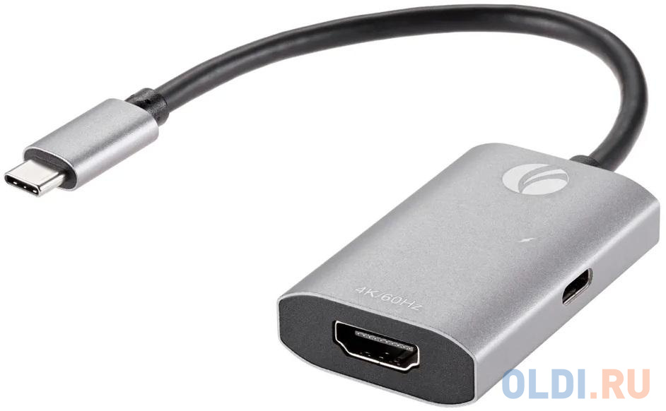 Aдаптер USB 3.1 Type-Cm --> HDMI A(f) , 4K@60Hz, PD charging, Alum Shell, VCOM <CU452A> кабель адаптер usb 3 1 type cm hdmi a m 8k 30hz 1 8m alumi shell vcom cu423mcv 1 8m