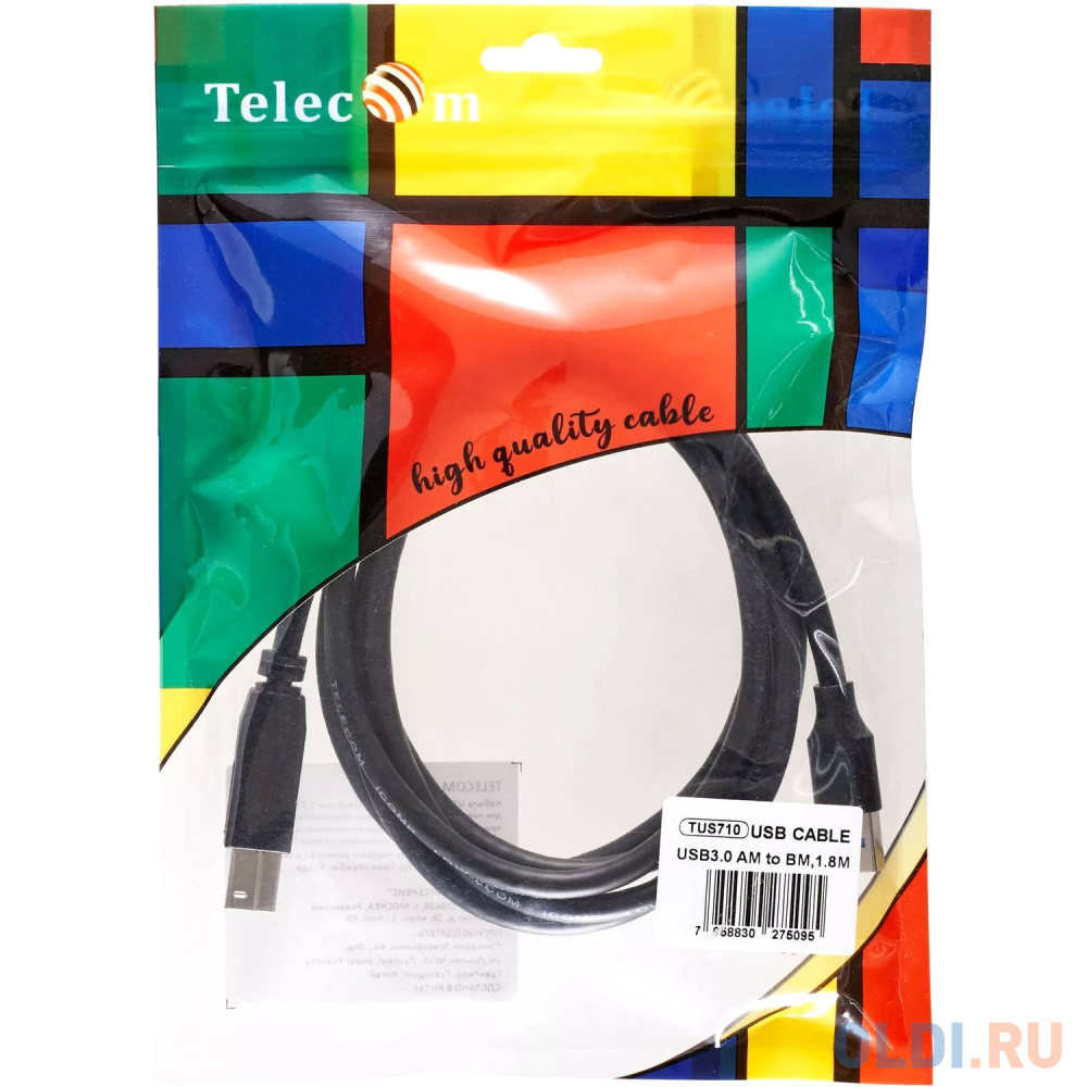 Кабель соединительный USB3.0 Am/Bm 1,8m Telecom  (TUS710-1.8M) Вид№3