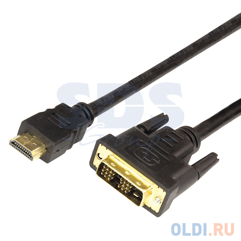 Шнур  HDMI - DVI-D  gold  3М  с фильтрами  REXANT