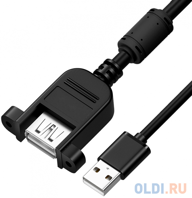 

GCR Удлинитель 0.5m USB AM/AF крепление под винт, черный, GCR-52442