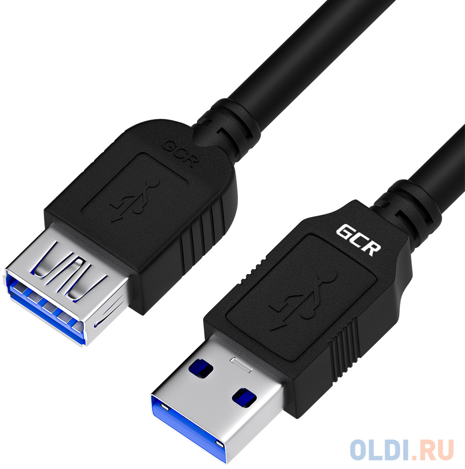 GCR Удлинитель 2.0m USB 3.0, AM/AF, черный, GCR-52701