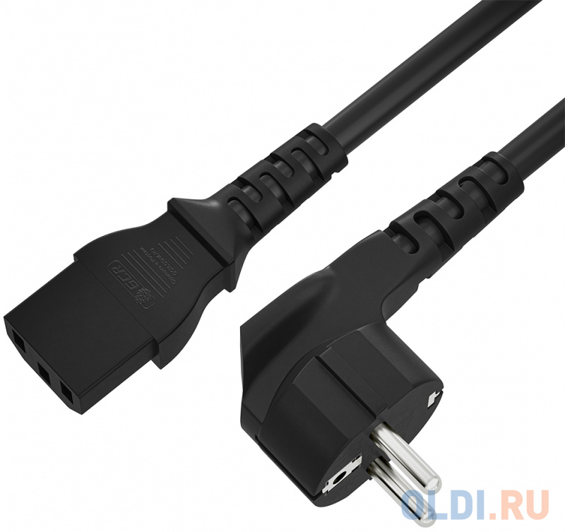 

GCR Кабель питания PROF 5.0m, Евровилка угловая - С13, 3*1,0mm, черный, GCR-54379