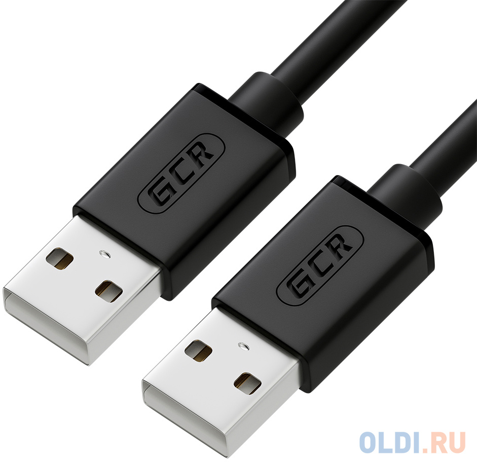 GCR Кабель 0.75m USB 2.0, AM/AM, черный, 28/28 AWG, экран, армированный, морозостойкий, GCR-UM2M-BB2S-0.75m