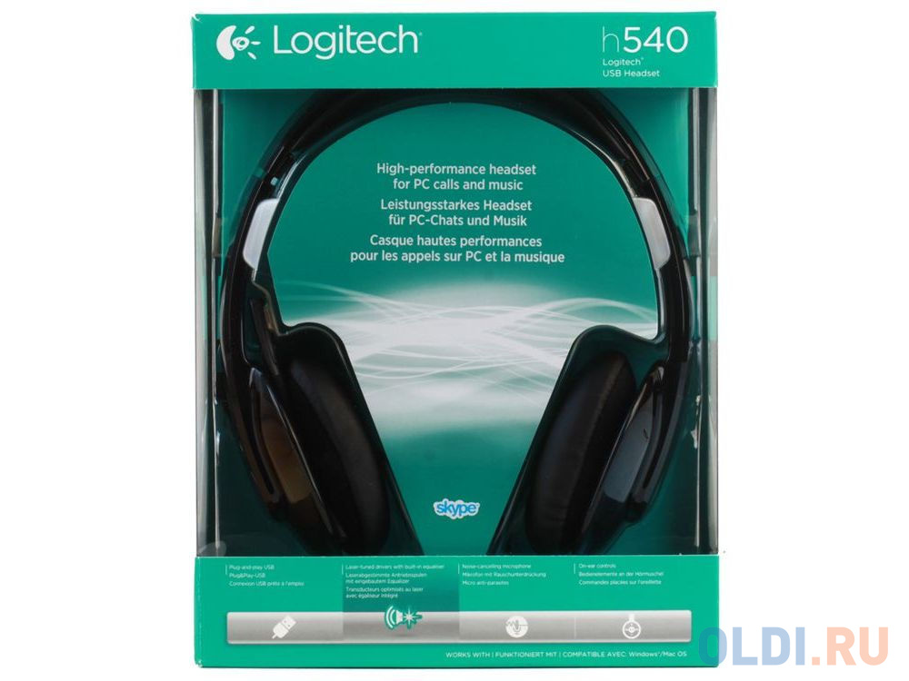 (981-000480) Гарнитура Logitech Headset H540 USB Вид№6