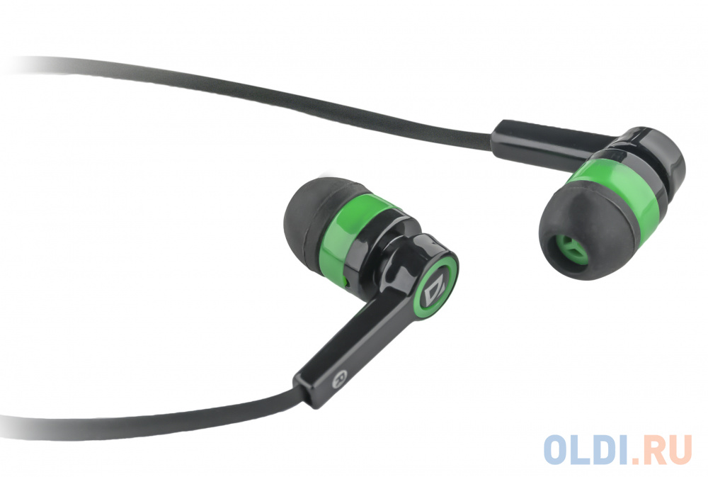 Гарнитура Defender Pulse-420 Black/green 4-пин 3,5 мм jack, кабель-1,2м Вид№2