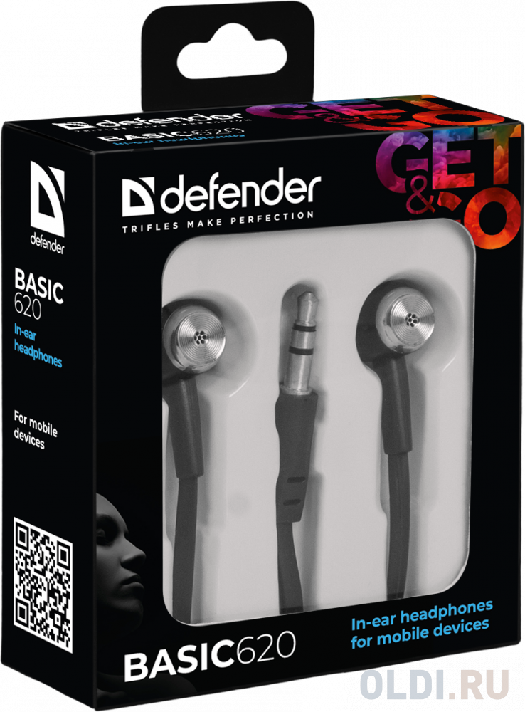 Наушники Defender Basic-620 Black кабель 1,1 м фото