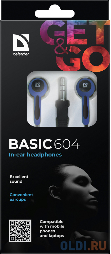 Наушники Defender Basic-604 Blue/black кабель 1,1 м jbl headphone наушники tour one m2 gold