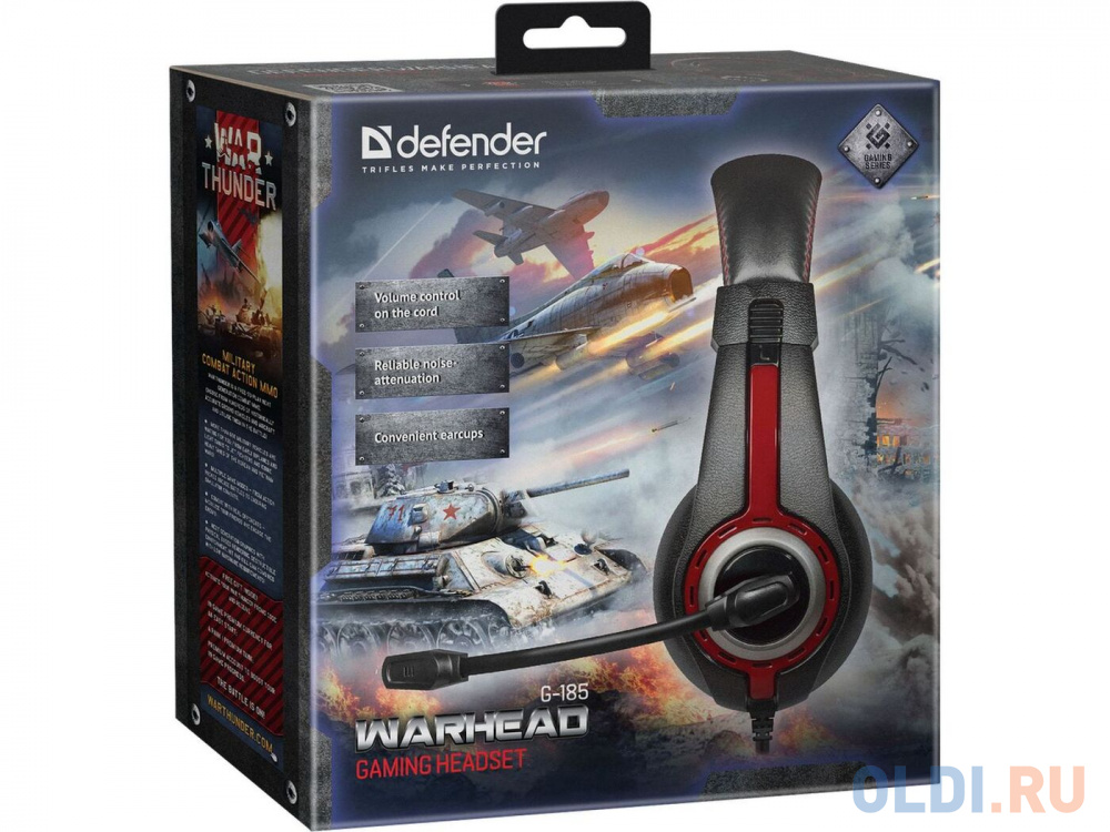 Гарнитура Defender Warhead G-185 черный+красный 2 м 64106 - фото 8