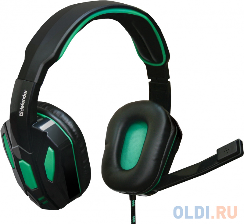 

Гарнитура Defender Gaming Warhead G-275 черно-зеленый 64122