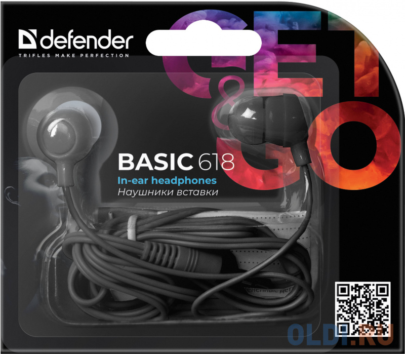 Наушники Defender Basic-618 Black кабель 1,1 м фото