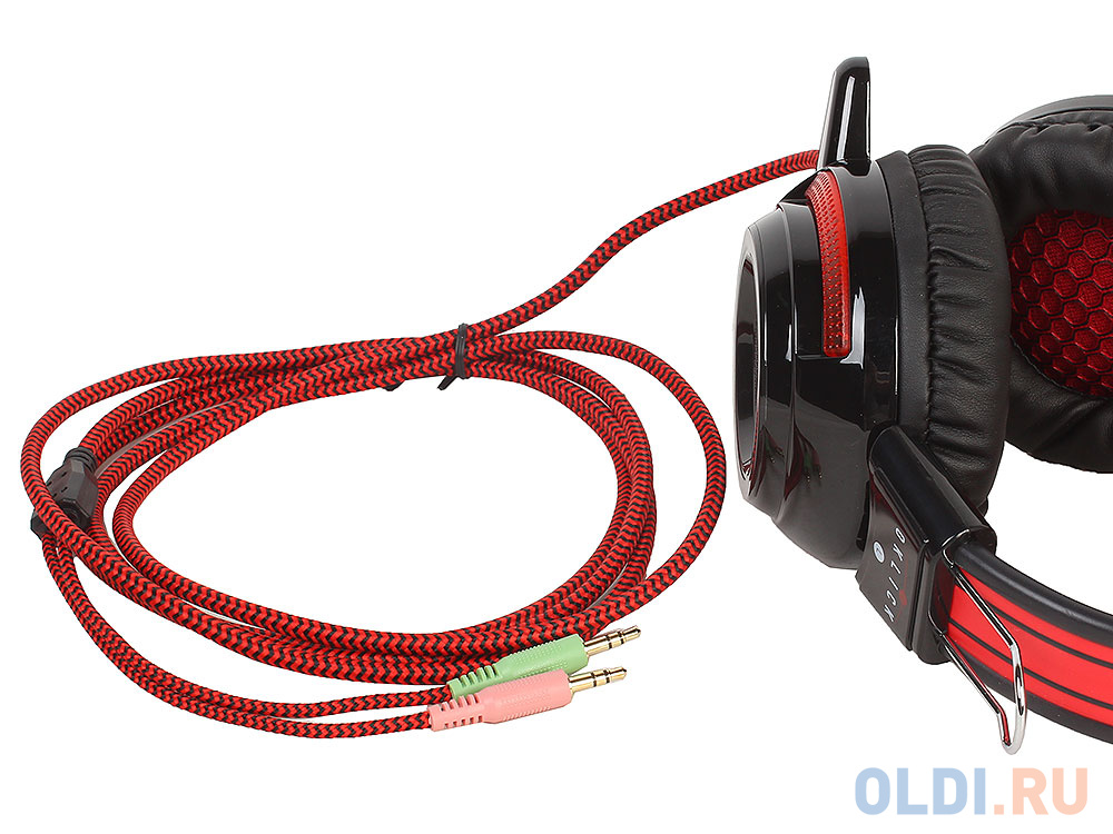 Гарнитура Oklick HS-G300 черный/красный 2.5м мониторы (AH-V1) фото
