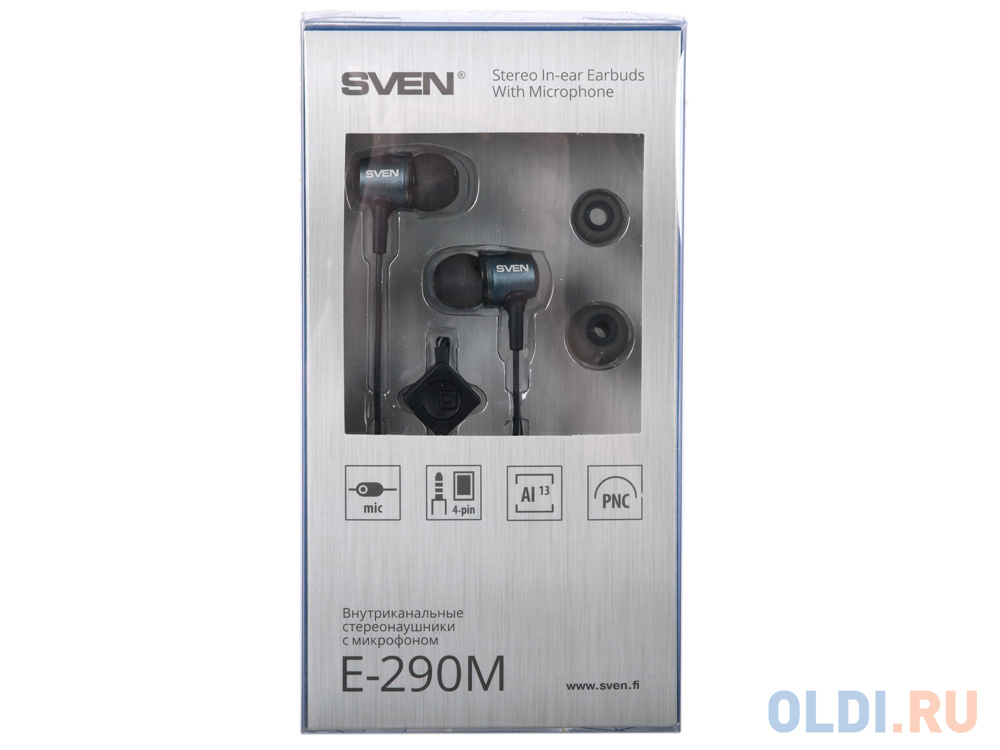 Наушники SVEN E-290M, чёрный-серый с микрофоном SV-014377 - фото 3