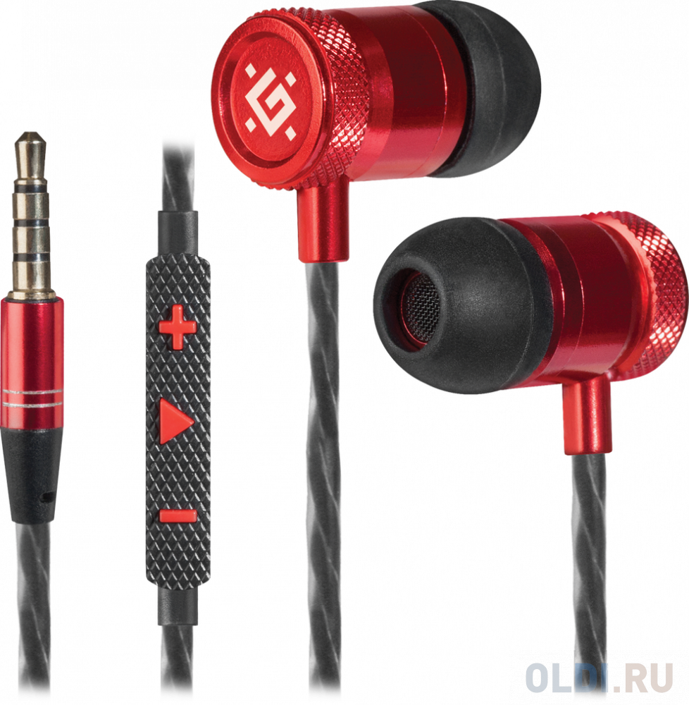 Гарнитура Defender Pollaxe черный + красный, кабель 1,2 м гарнитура defender aura hn 102 регулят громк 1 8м кабель