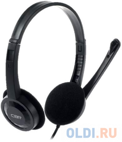 Гарнитура CBR CHP 313M черная (микрофон, накладные наушники, 2 x mini-jack 3.5 mm, регулировка оголовья,1,5м)