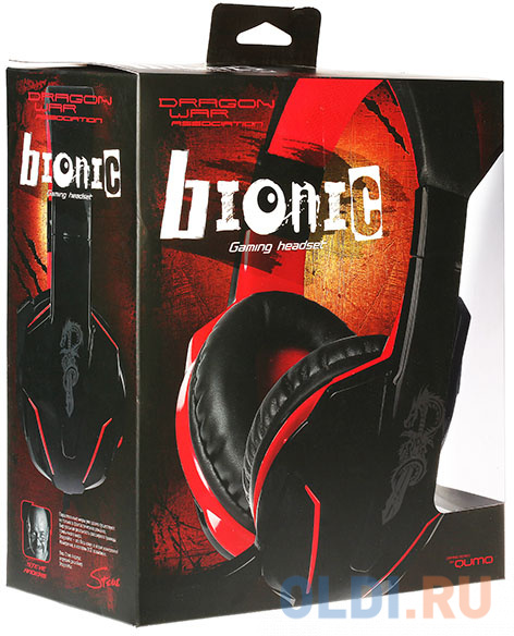Игровая гарнитура проводная QUMO Bionic GHS0002 (21700) черный красный - фото 5