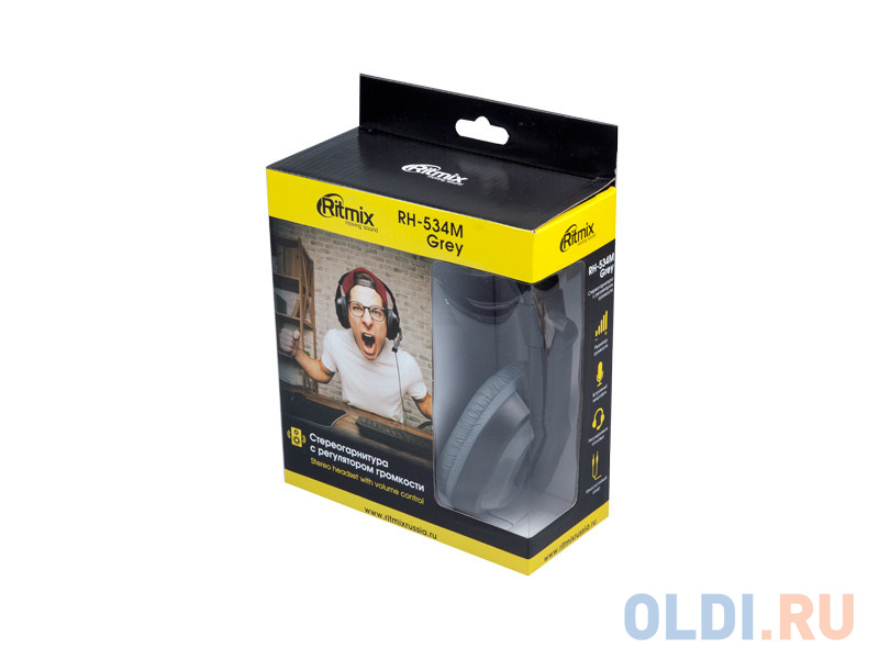 Гарнитура Ritmix RH-534M Gray фото