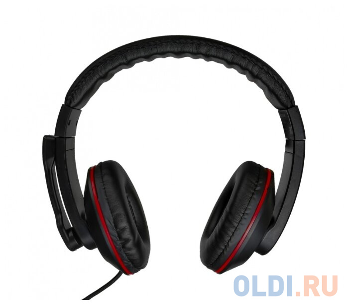 Наушники с микрофоном Oklick HS-L390G DRAGON черный/красный 1.8м мониторные оголовье (JD-728S) - фото 6