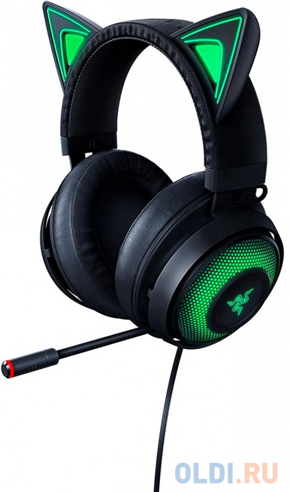 Razer Kraken Kitty Ed. - Black- USB Surround Sound Headset with ANC piko train model g type 1 22 5 steam wagon set with simulated sound effects smoke effects 37120 electric toy train