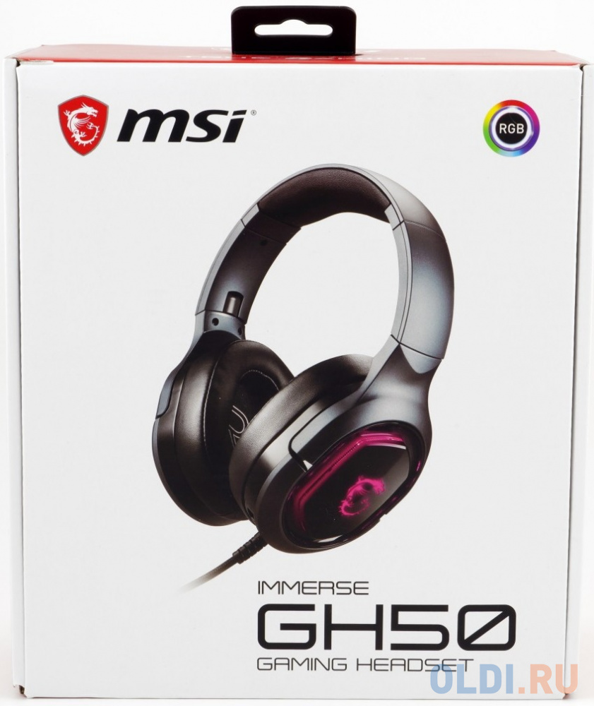 Наушники с микрофоном MSI Immerse GH50 черный 2.2м накладные USB оголовье (S37-0400020-SV1) фото