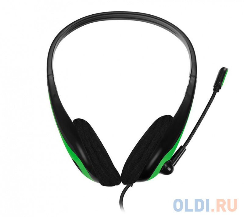 CBR CHP 353M Green, Компьютерная гарнитура проводная стерео, микрофон с шумоподавл., накл. наушники, USB, кнопка выкл. микрофона, регул. громк., регул фото