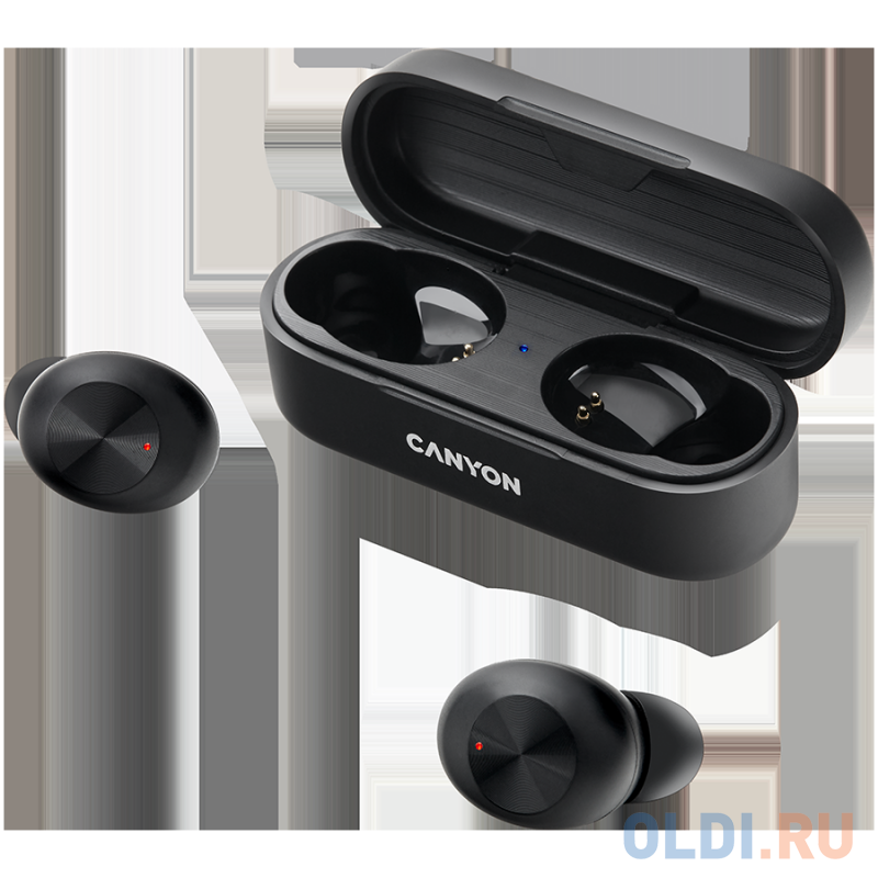 

Canyon TWS-1 Bluetooth headset, with microphone, BT V5.0, Bluetrum AB5376A2, battery EarBud 45mAh*2+Charging Case 300mAh, cable length 0.3m, 66*28*24m