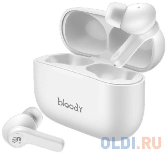 Наушники с микрофоном A4Tech Bloody M30 белый вкладыши BT в ушной раковине (M30) фото