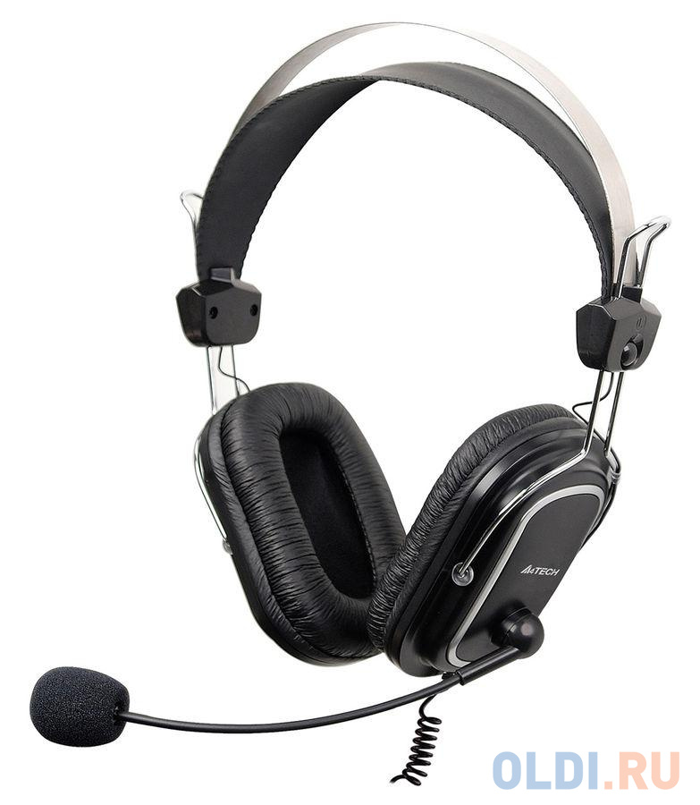 Наушники с микрофоном A4Tech HU-50 черный 2м накладные USB оголовье наушники luazon vbt 1 0 вкладыши черные
