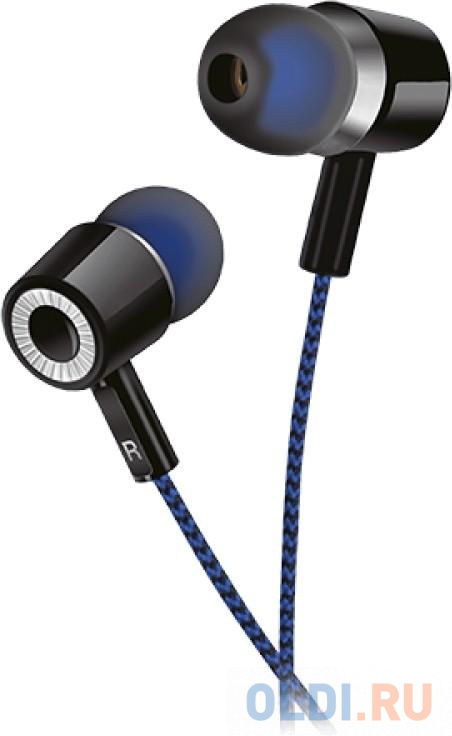 Perfeo наушники внутриканальные MILD черные черно-синий тканевый провод [PF_A4483] perfeo микрофон компьютерный m 4