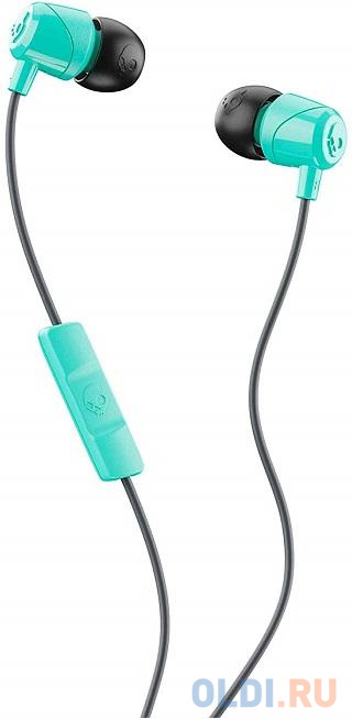 Наушники Skullcandy Наушники проводные внутриканальные с микрофоном JIB IN EAR W/MIC 1, черно-бирюзовые, цвет бирюзовый - фото 1